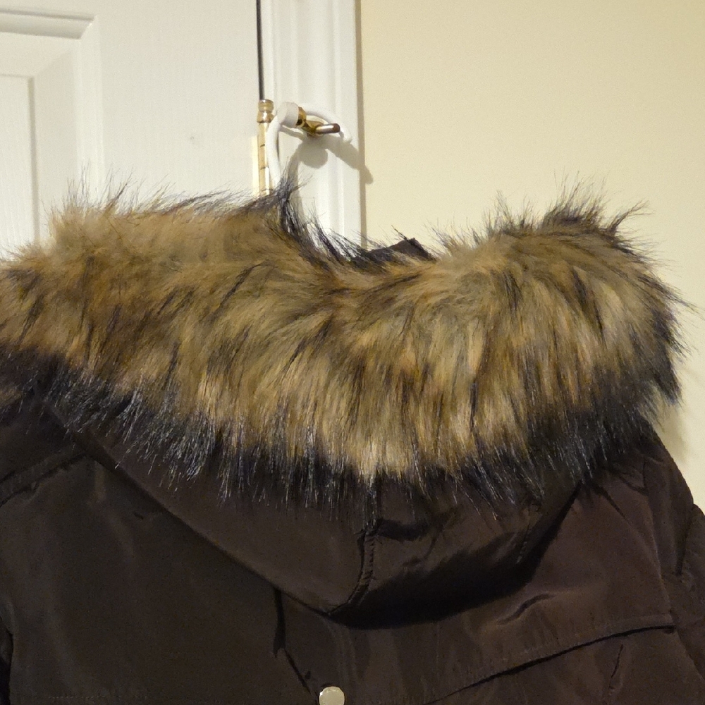 Michael Kors Chocolate Puffer Jacket with Faux Fur Trim - Picture 5 of 5